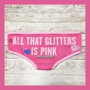 RARE VINTAGE PINK VS GLITTER LOW RISE HIPSTER PANTY